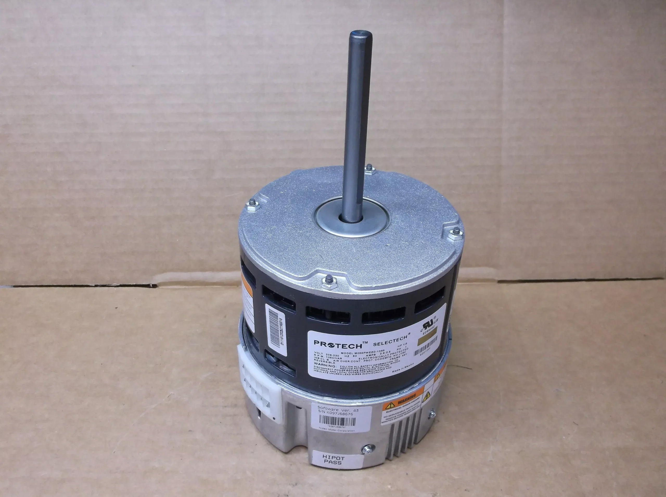 1/3HP Unprogrammed ECM Selectech Direct Drive Blower Motor 208-230/60/