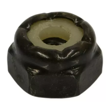 #10-24 Black Zinc Plated Steel Coarse Thread Nylon Insert Lock Nuts (12 pcs.)