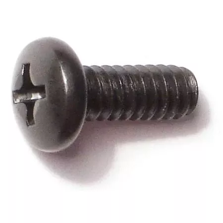 #10-24 x 1/2Black Oxide Phillips Pan Head Machine Screws (25 pcs.)