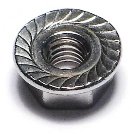 #10-32 18-8 Stainless Steel Fine Thread Serrated Lock Nuts (15 pcs.)