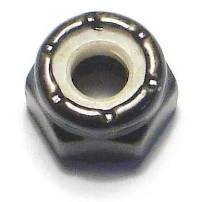 #10-32 Black Oxide Steel Fine Thread Nylon Insert Lock Nuts (12 pcs.)