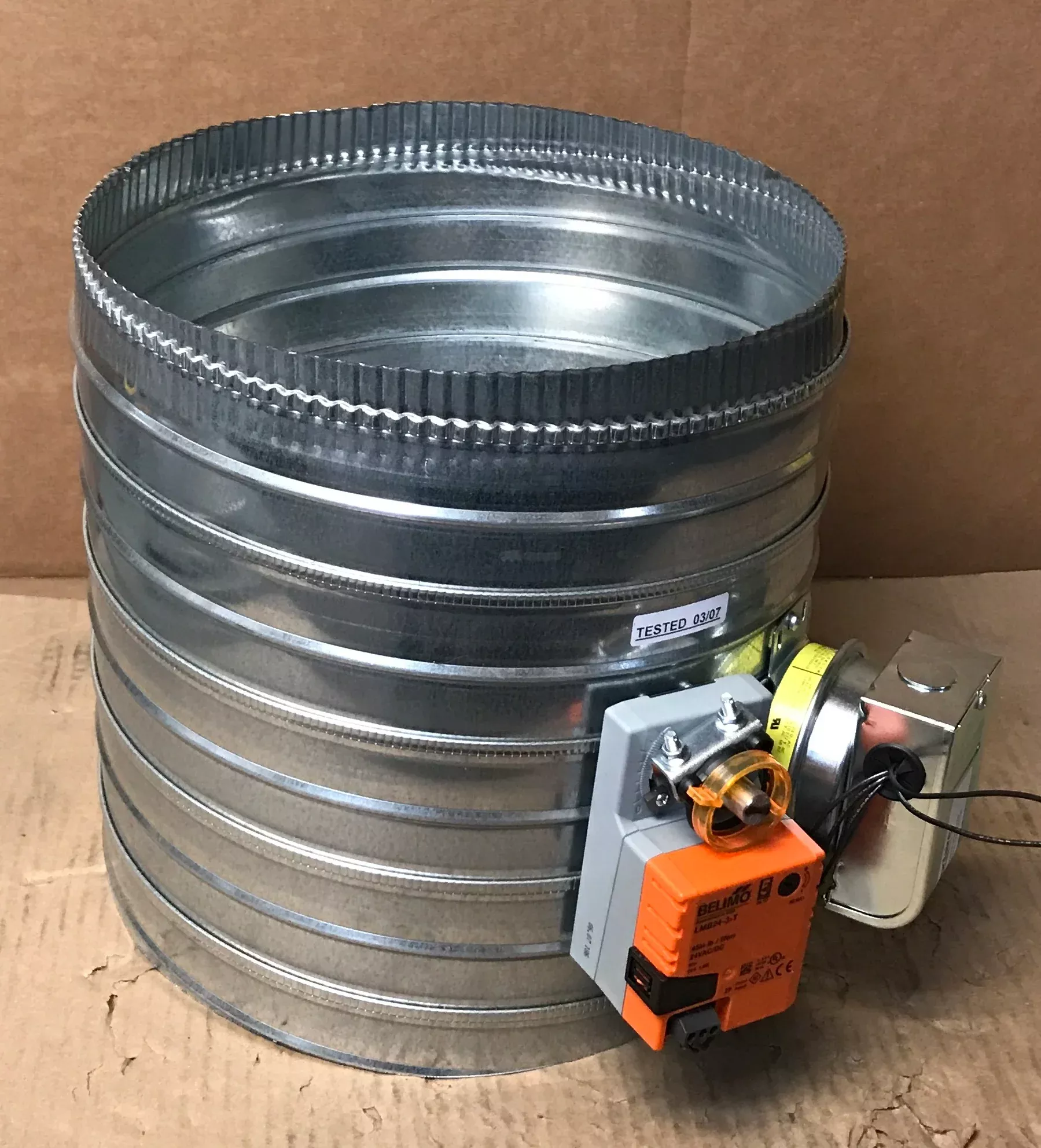 12" Static Pressure Controlled Motorized Bypass Damper w/24 Volt Modul