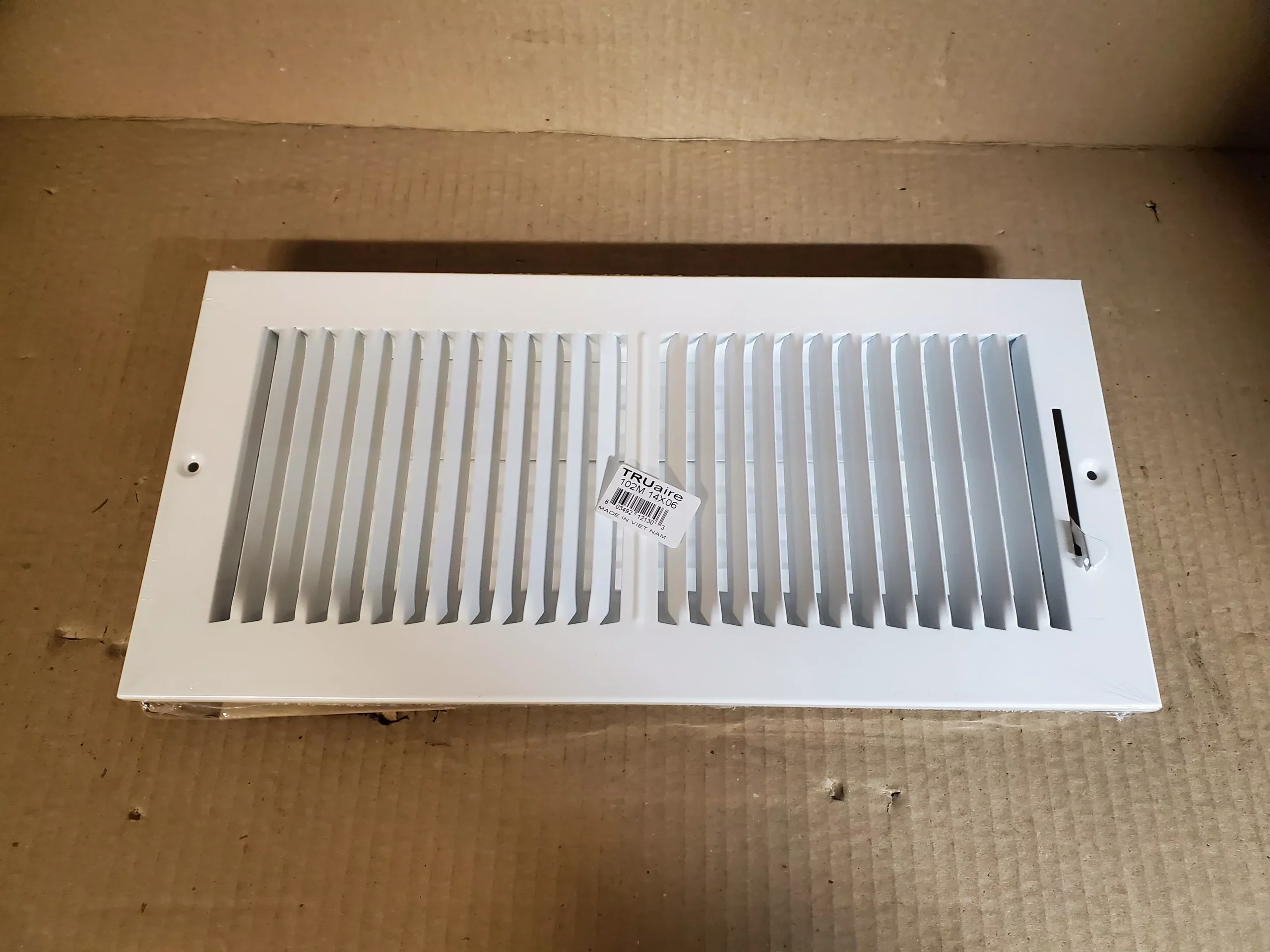 14 X 6 2-WAY WHITE CEILING/SIDE WALL REGISTER, BOX OF 20