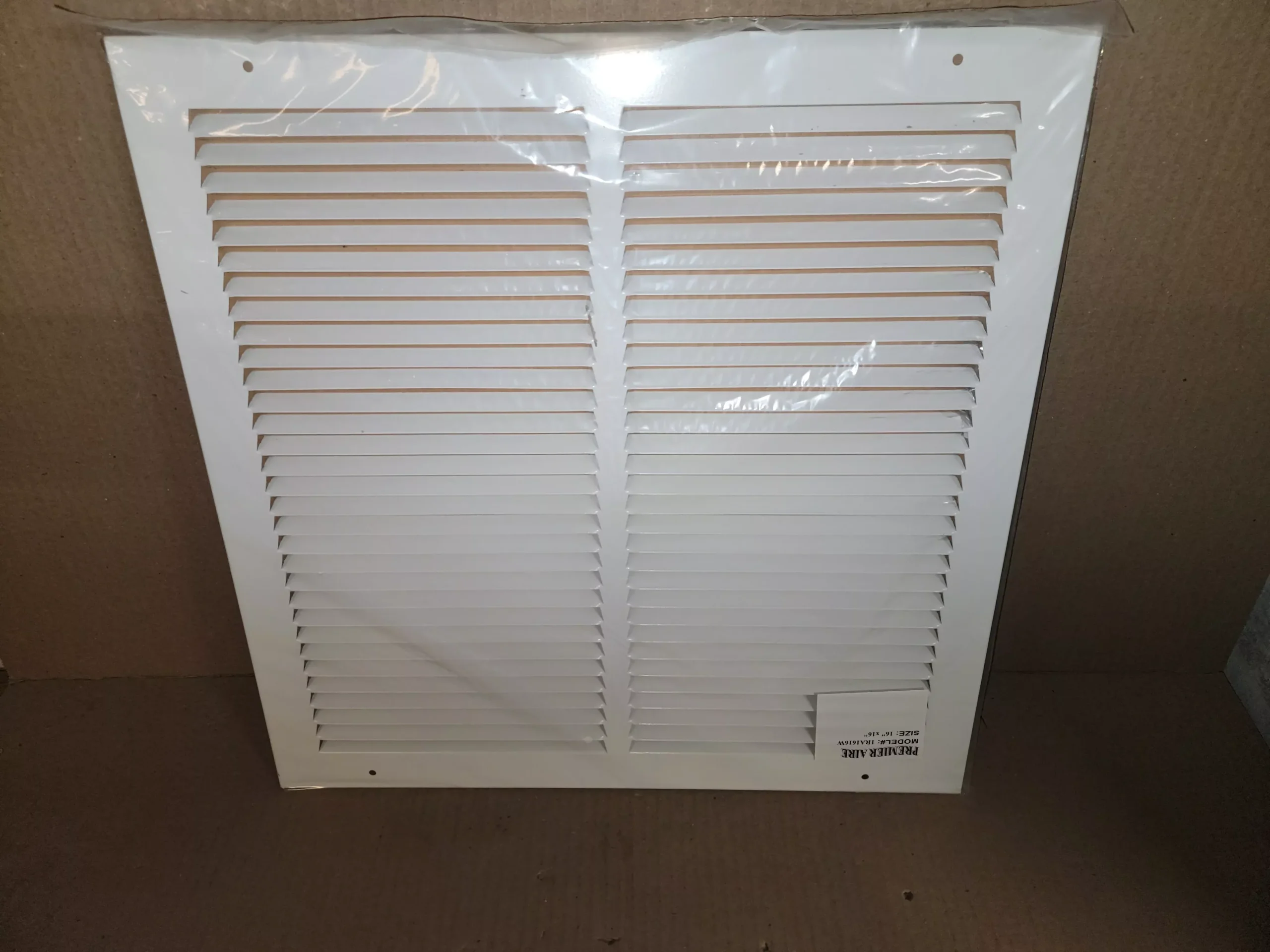 16" X 16" WHITE RETURN AIR GRILLE, (SOLD 10 PER CASE)