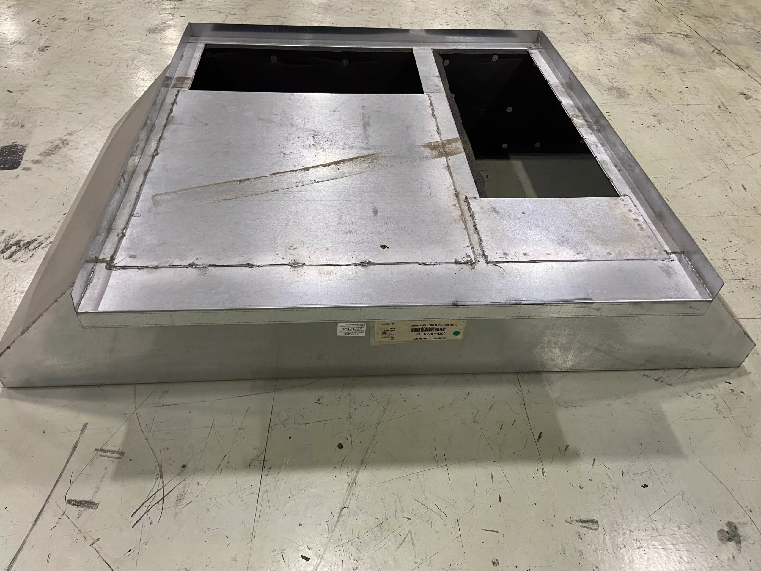 18" High Roof Curb Adapter with Duct Transition