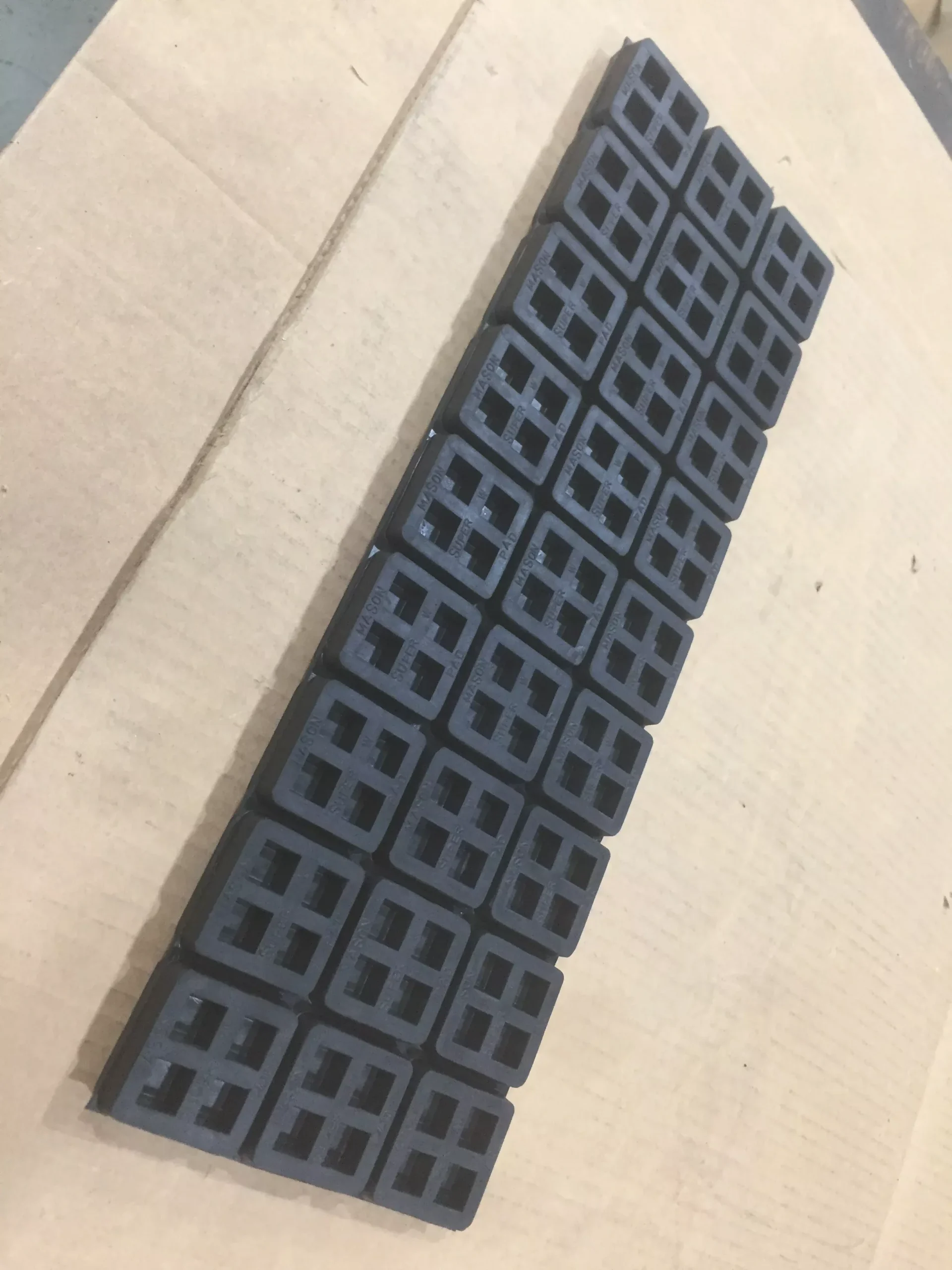3/4" Thick Rubber Vibration Isolation Waffle Pad 6" X 17 3/4"