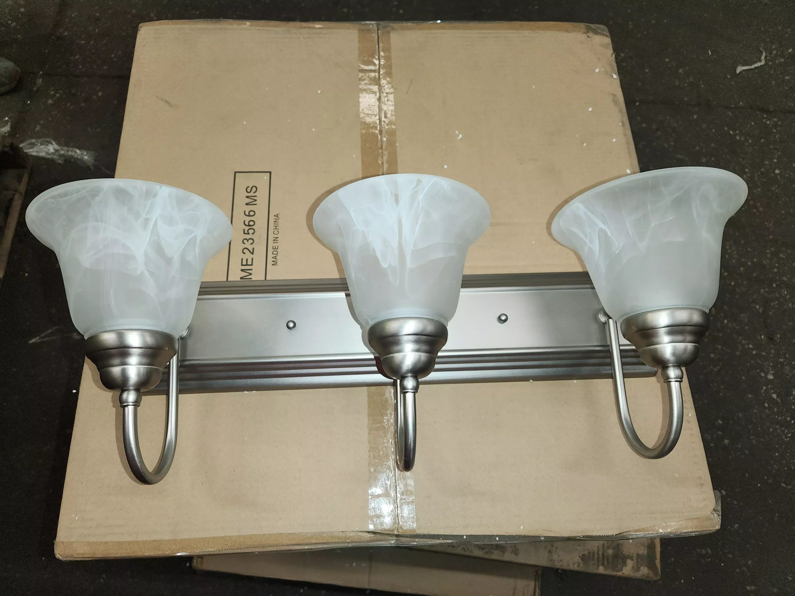 3 LIGHT 24" WIDE BATHROOM VANITY LIGHT- MATTE NICKEL