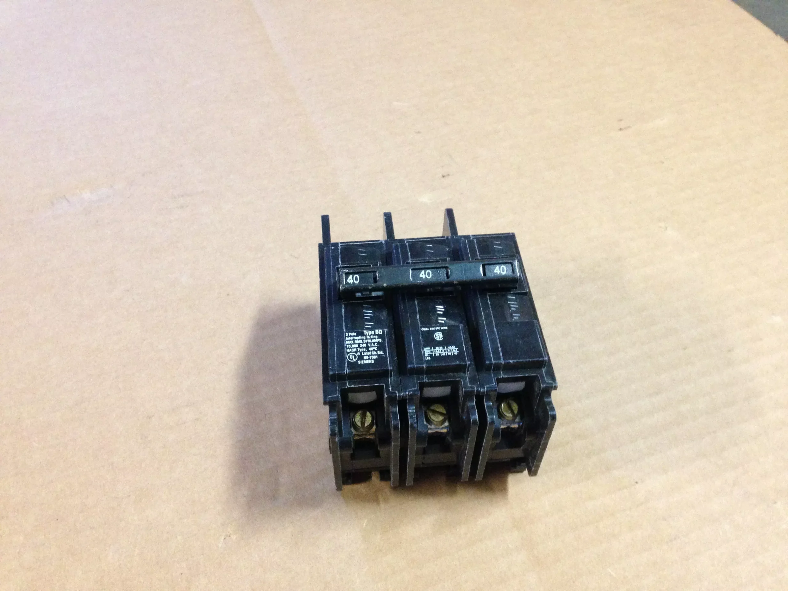 3 Pole 40 Amp Circuit Breaker, 240V