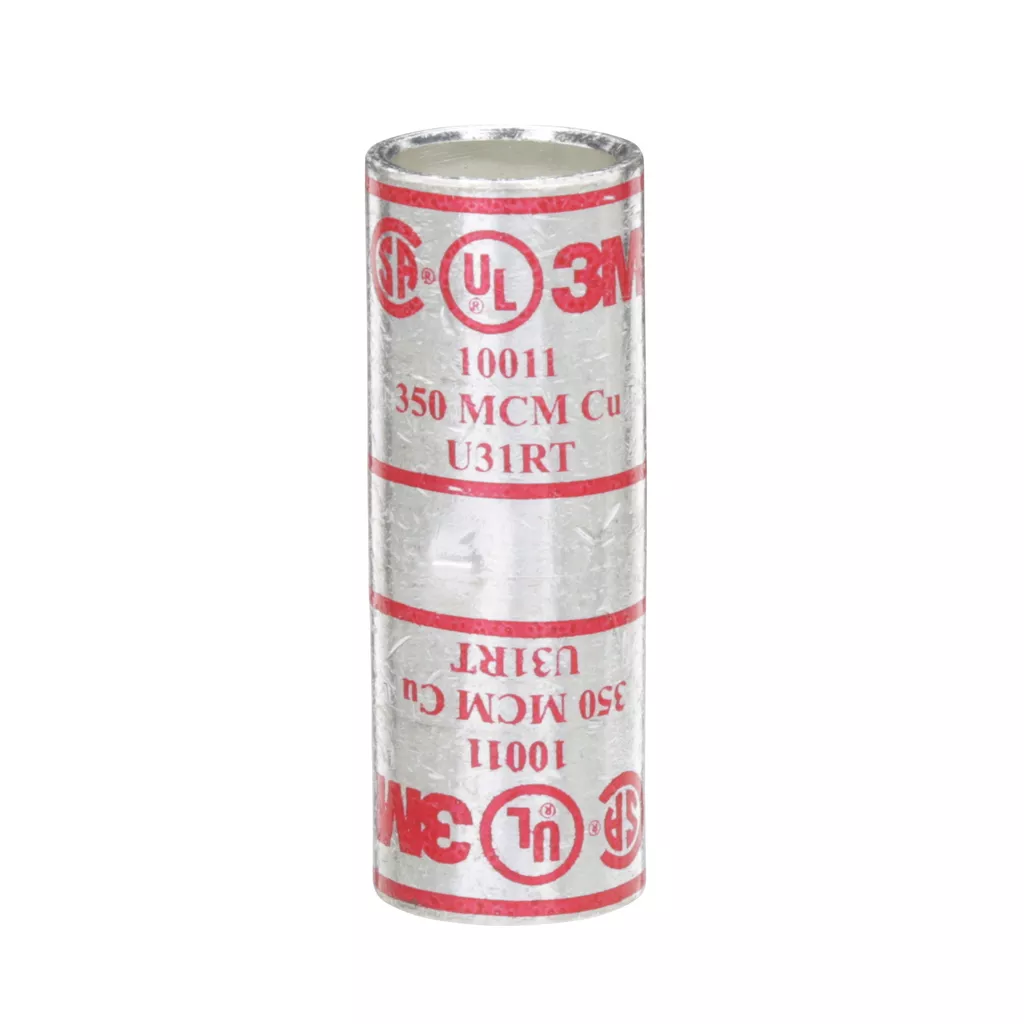 3M 7000031378 Scotchlok Copper Standard Barrel Connector 10011, up to 35 kV, 350 kcmil, Red (3/case)