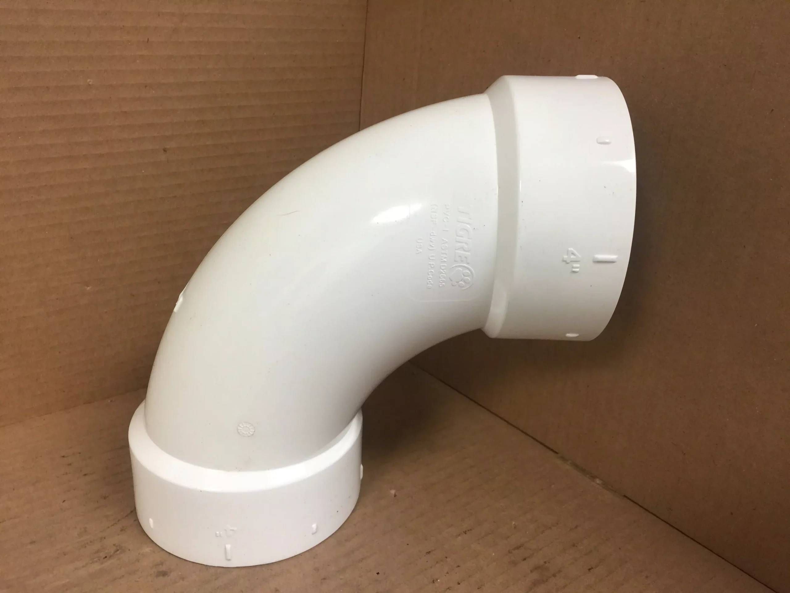 4" LONG SWEEP 1/4 BEND DWV; 90 DEG ELBOW