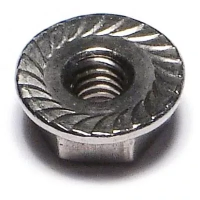 #8-32 18-8 Stainless Steel Coarse Thread Serrated Lock Nuts (15 pcs.)