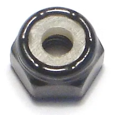 #8-32 Black Zinc Plated Steel Coarse Thread Nylon Insert Lock Nuts (15 pcs.)