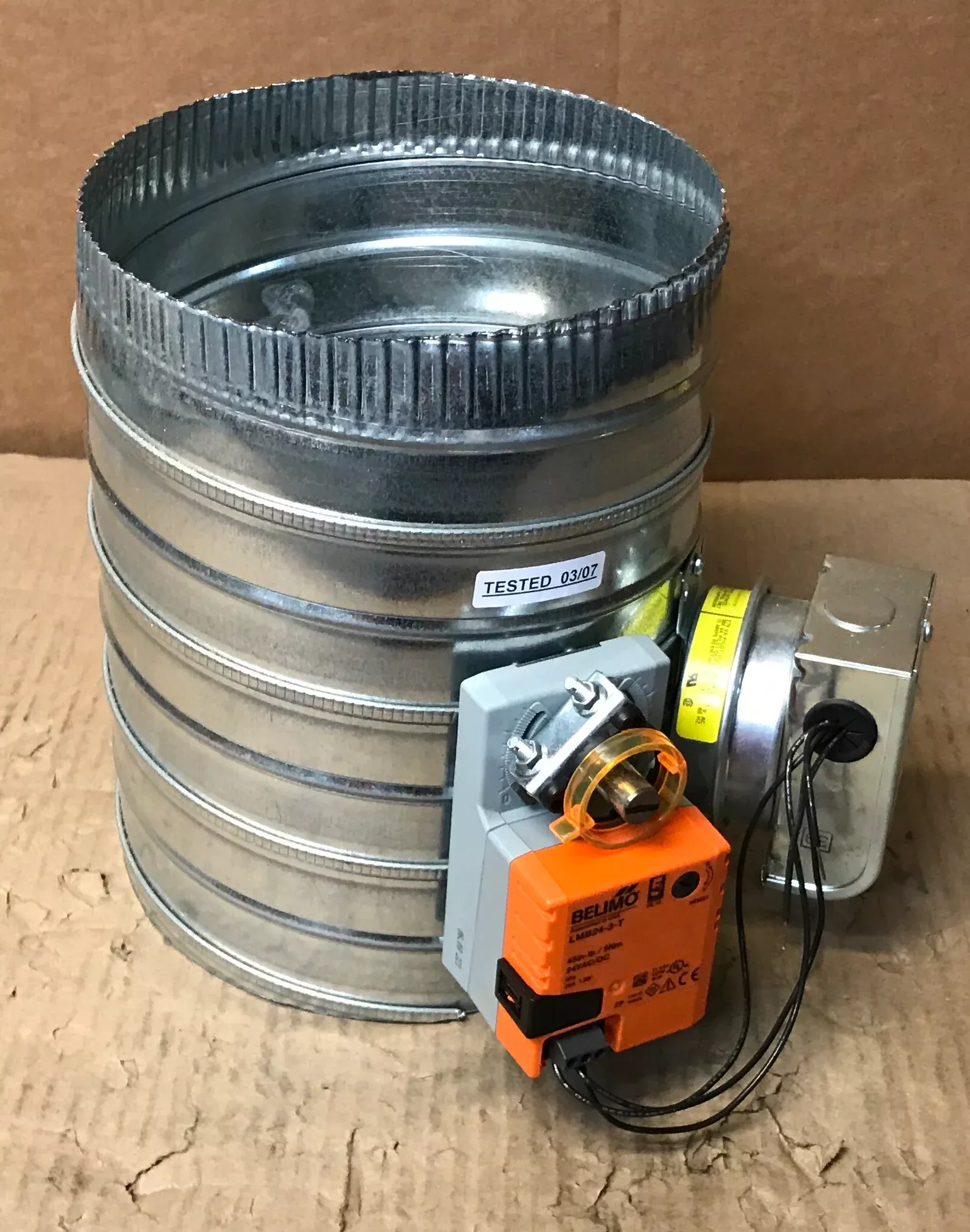 8" Static Pressure Controlled Motorized Bypass Damper w/24 Volt Modula