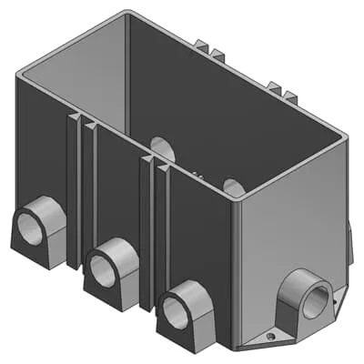 ABB 643 P 3-GANG FLUSH SVC FLR-BX 1
