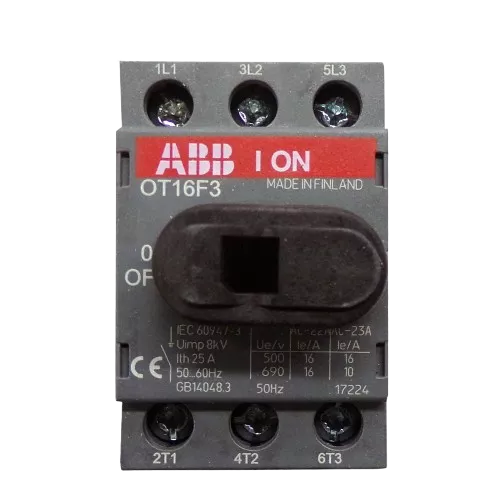 ABB OT16F3 20 Amp, 3 pole, Front Operated Non-fusible Disconnect