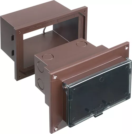 Arlington DVB1BRC Vertical New Brick Box w/ Adapter Sleeve, Brown Box / Clear Cover