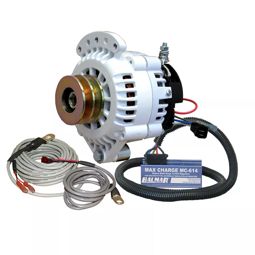 Balmar Alternator 120 AMP 12V 1-2" Single Foot Spindle Mount Dual Vee