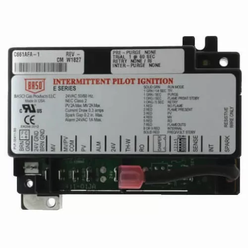 BASO C661AFA-1C Intermittent Pilot Ignition Control Board, 24VAC, Remote Flame Sensing