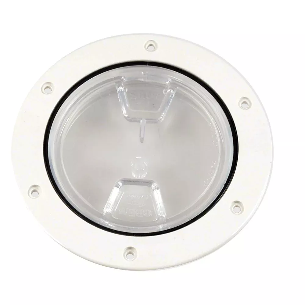 Beckson 4 Clear Center ScrewOut Deck Plate White DP40WC