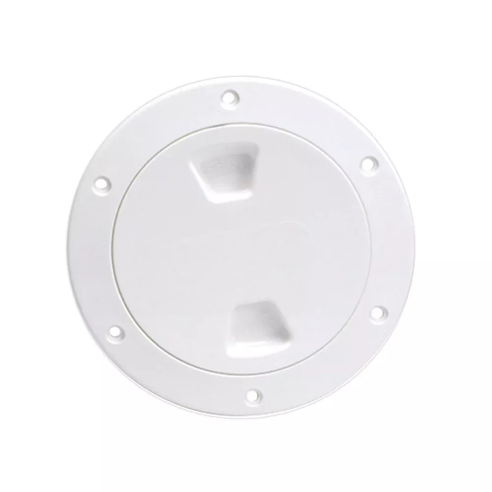 Beckson 4 Smooth Center ScrewOut Deck Plate White DP40W