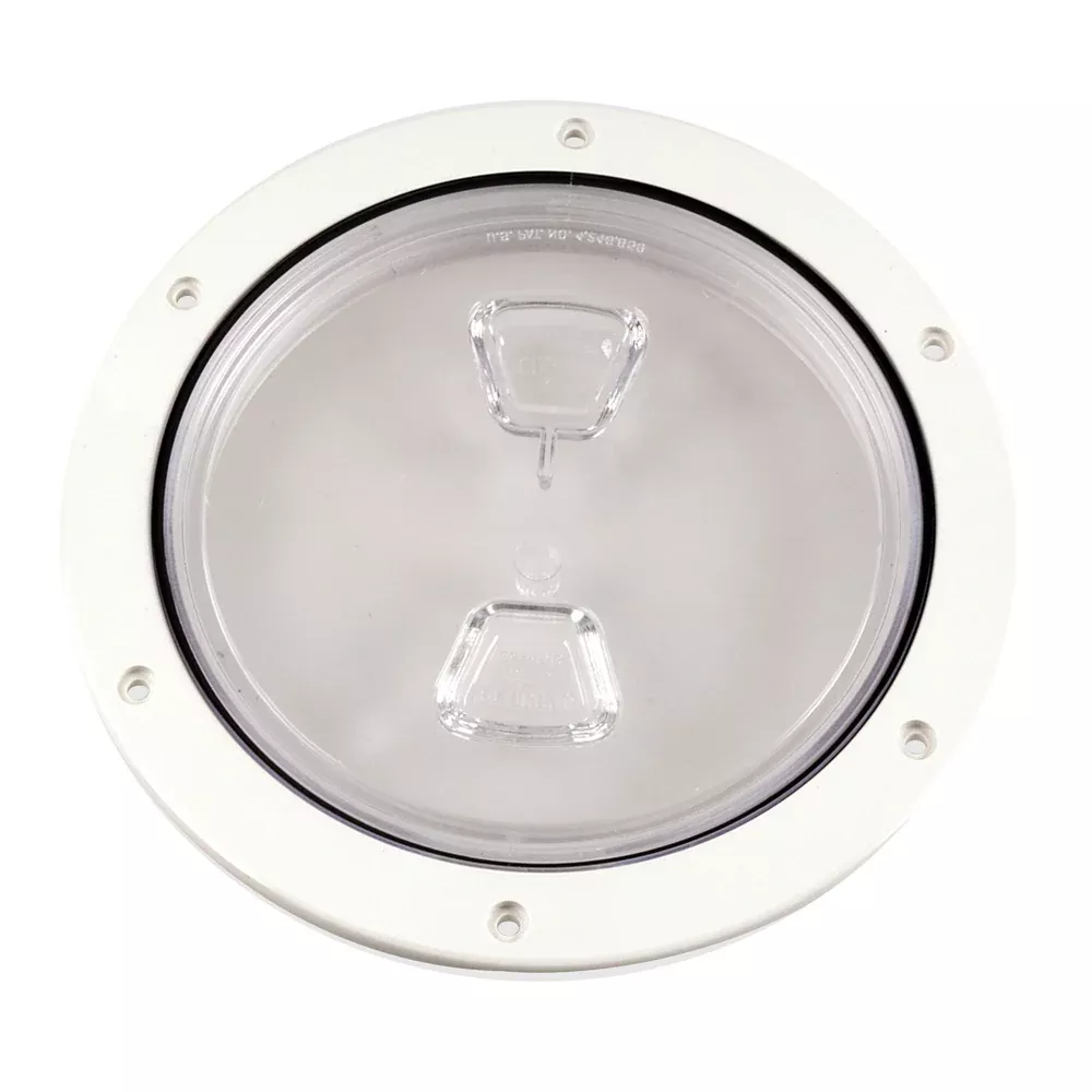 Beckson 6 Clear Center Screw Out Deck Plate White DP60WC