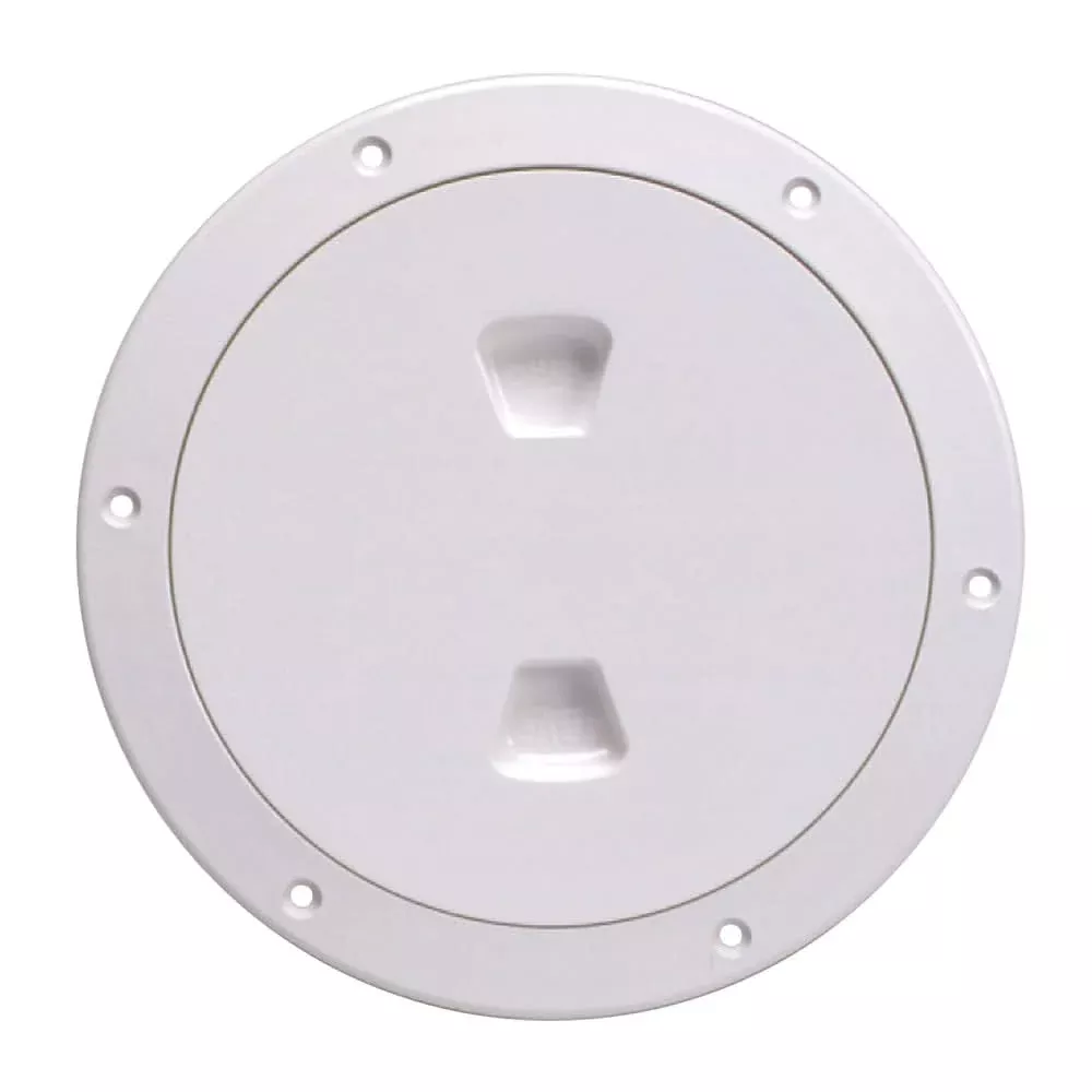 Beckson 6" Smooth Center Screw-Out Deck Plate - White [DP60-W]