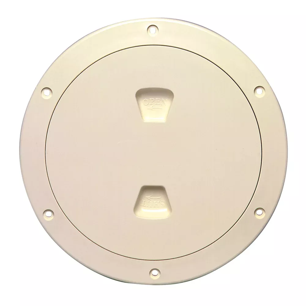 Beckson 6 Smooth Center ScrewOut Deck Plate Beige DP60N