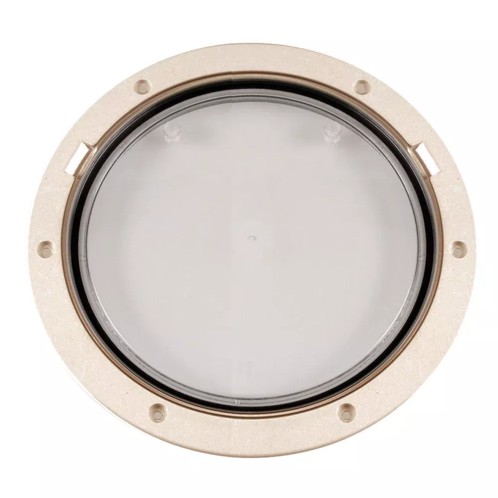 Beckson 8 Clear Center PryOut Deck Plate Beige DP81NC