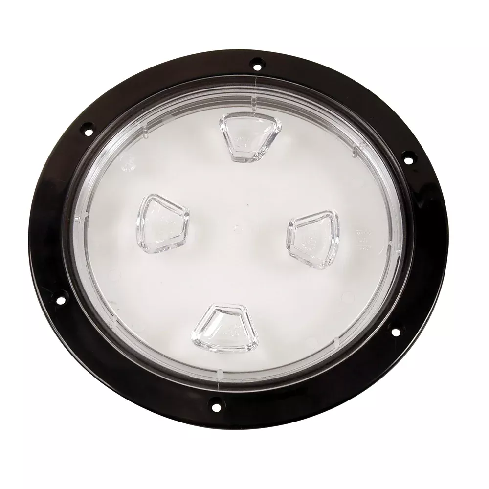 Beckson 8 Clear Center ScrewOut Deck Plate Black DP80BC