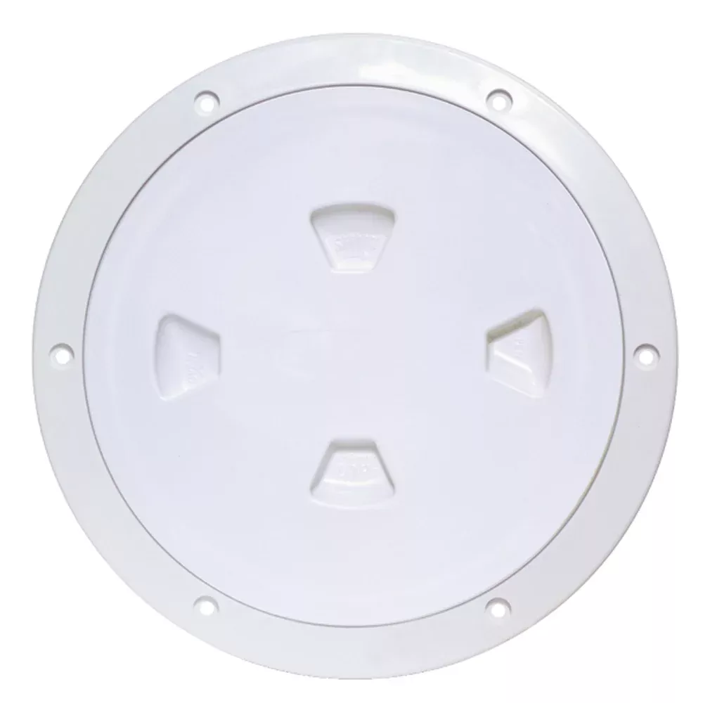 Beckson 8 Smooth Center ScrewOut Deck Plate White DP80W