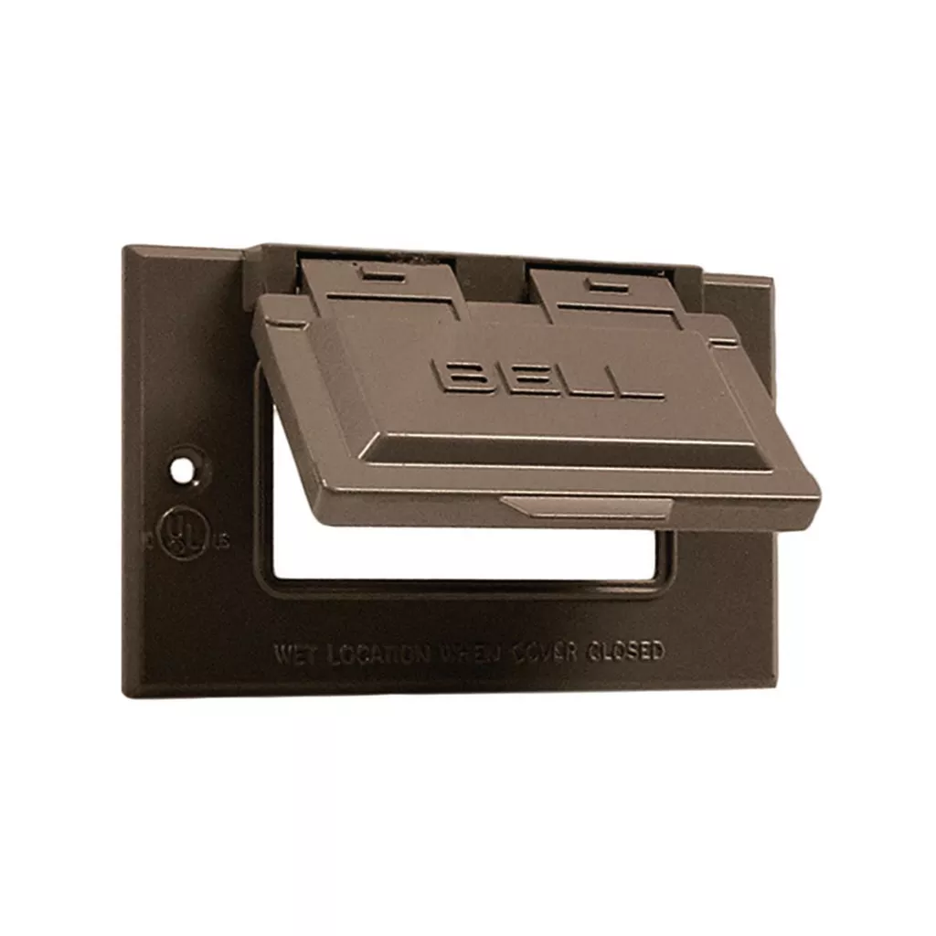 Bell 5101-7 1-Gang Weatherproof Cover, Horizontal, GFCI, Bronze, Carded