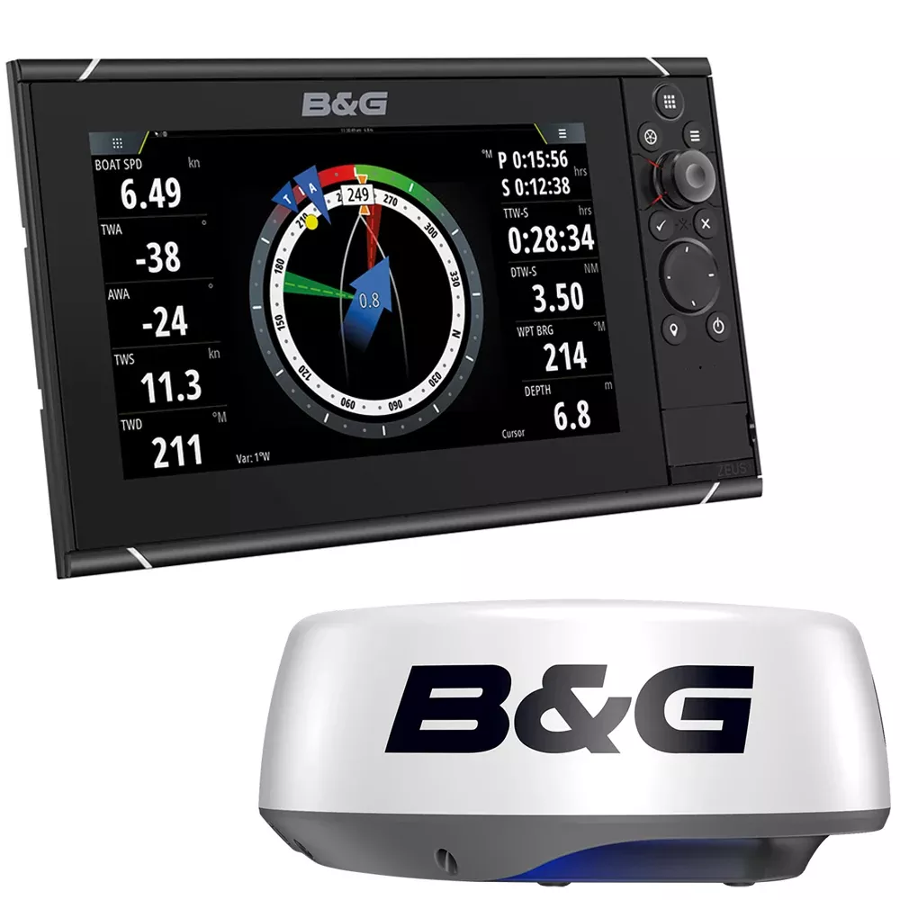BG Zeus 3S 12 Combo Multi-Function Sailing Display Radar Bundle HALO20