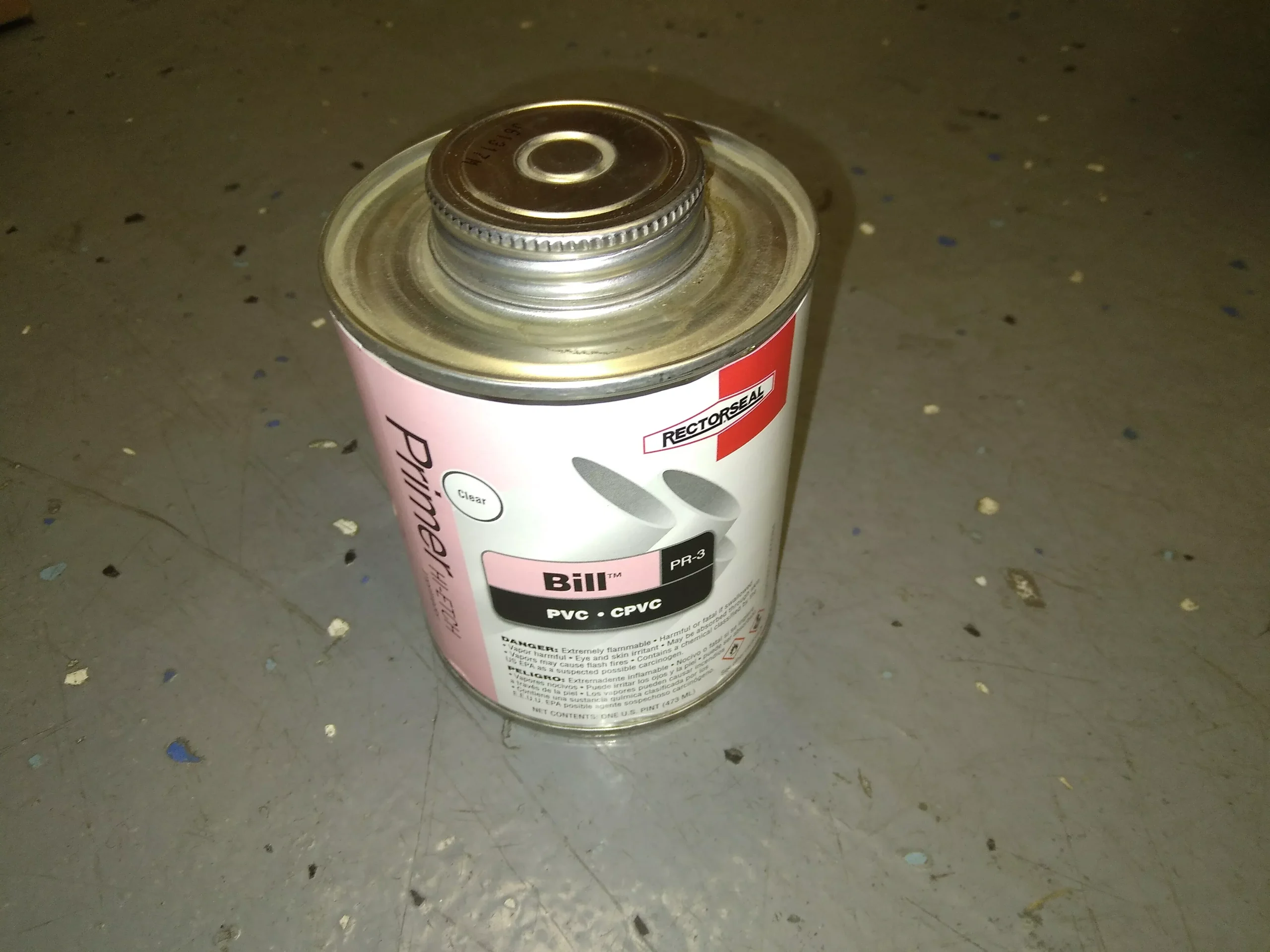 "BILL PR-3" CLEAR HIGH-ETCH PVC PRIMER 1 PINT