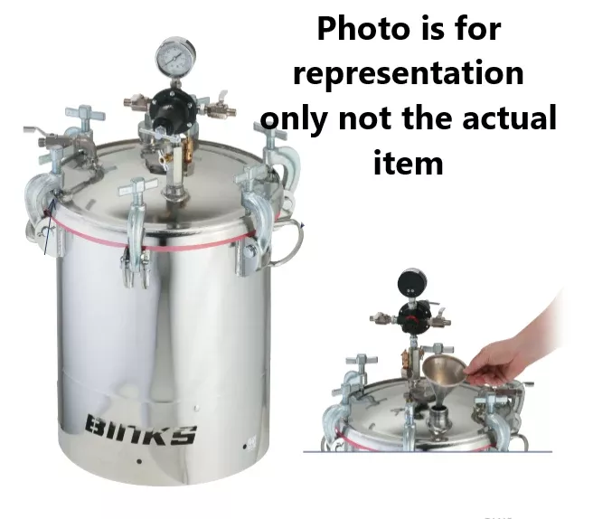 Binks 183G 2 Gallons ASME Galvanized Carbon Steel Pressure Tank - Single Regulated & Direct Drive Agitator