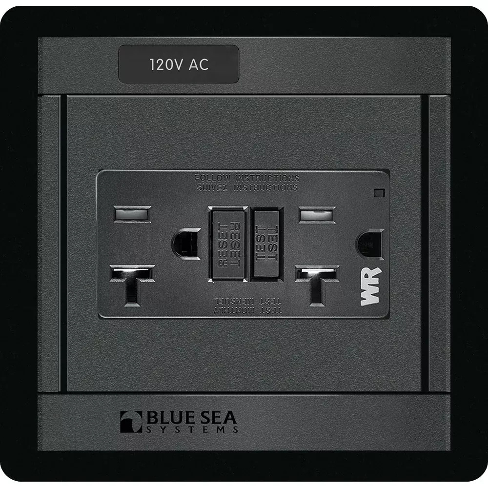 Blue Sea 1499 360 Panel 120V AC GFCI Dual Outlet 1499