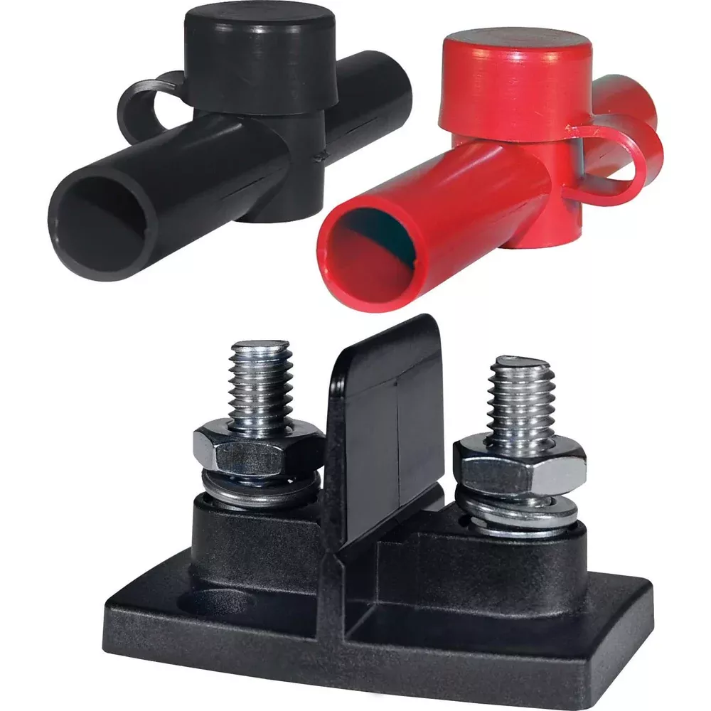 Blue Sea 2018 Dual PowerPost Cable Connectors - 1 X 5/16" - 1 X 3/8" [