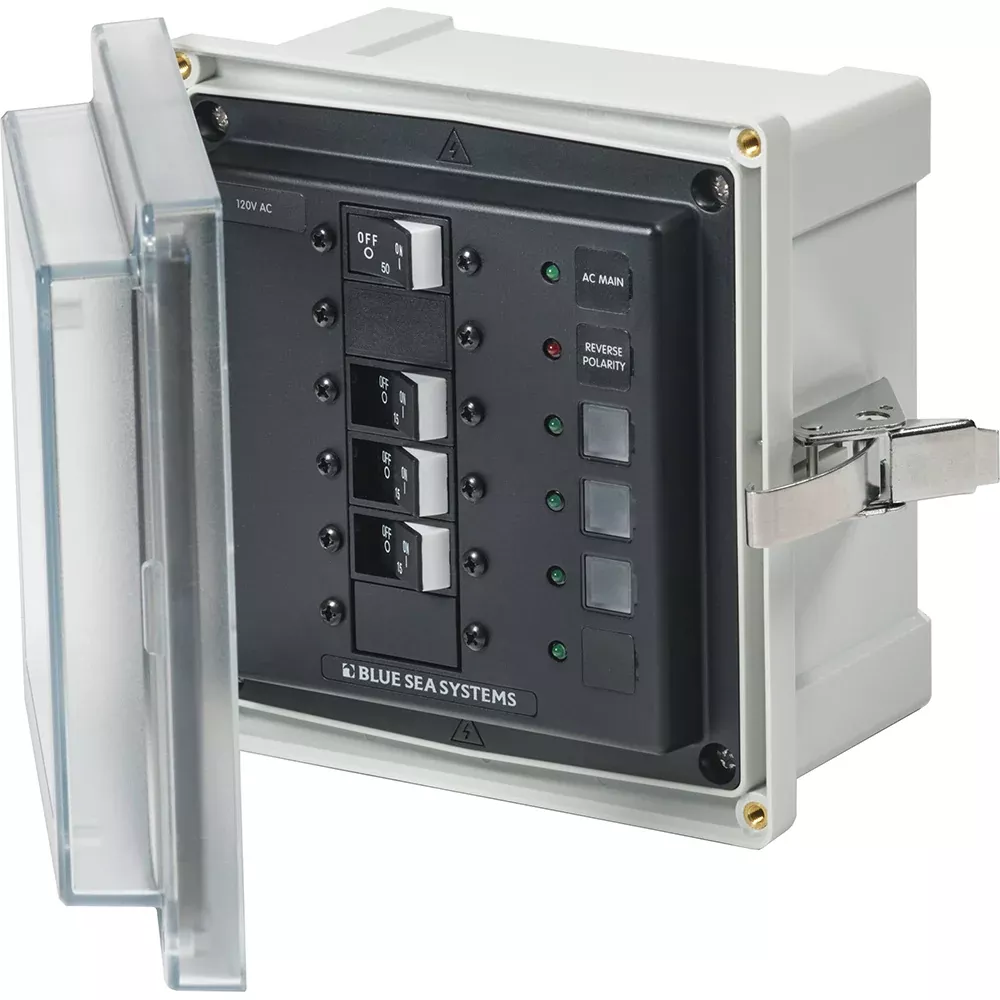 Blue Sea 3130 - SMS Panel Enclosure w/Main 3 Branch (15A) - 120V AC [3