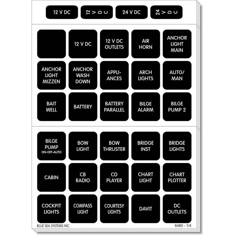 Blue Sea 4217 Square Format Label Set 120 4217