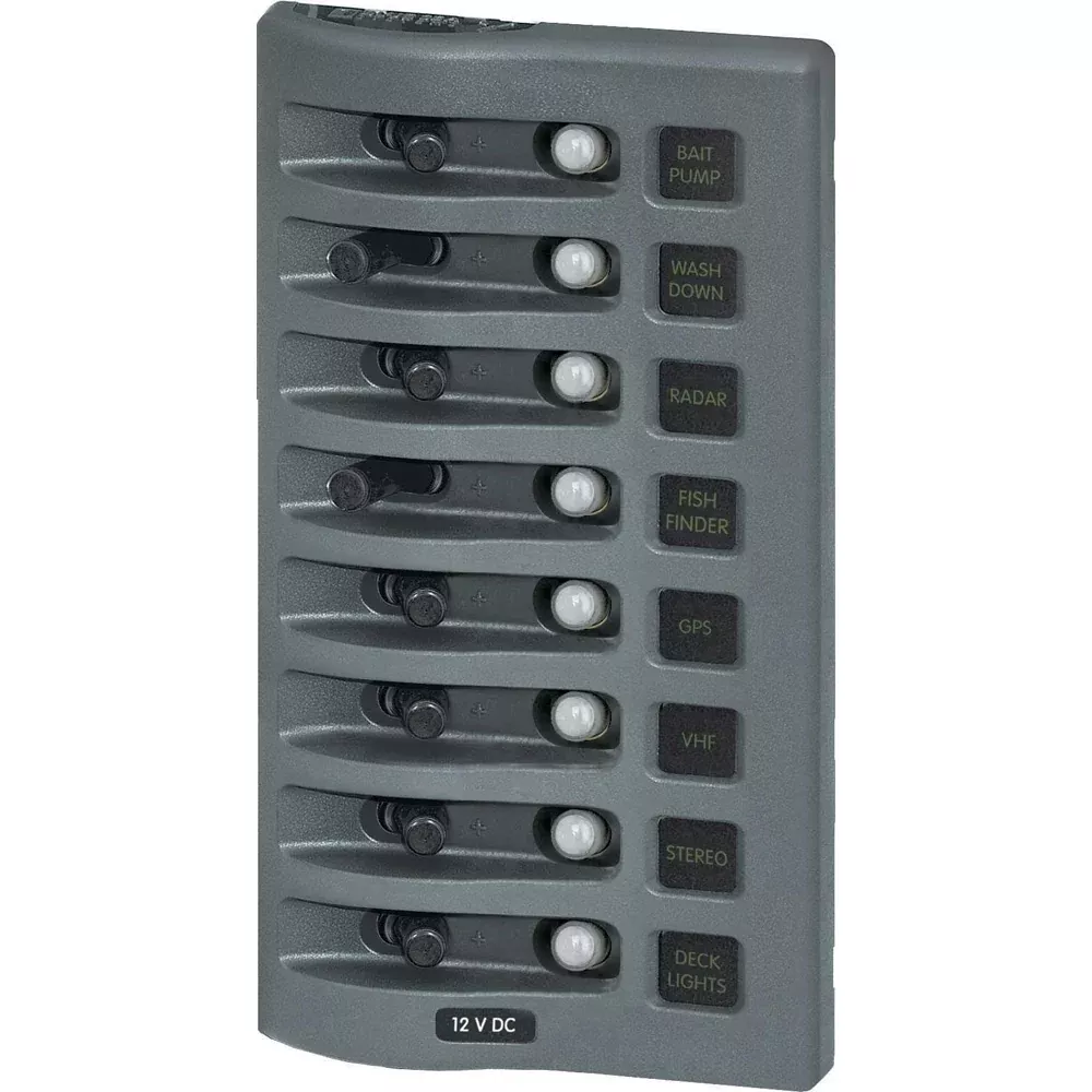 Blue Sea 4378 WeatherDeck Water Resistant Circuit Breaker Panel - 8 Po