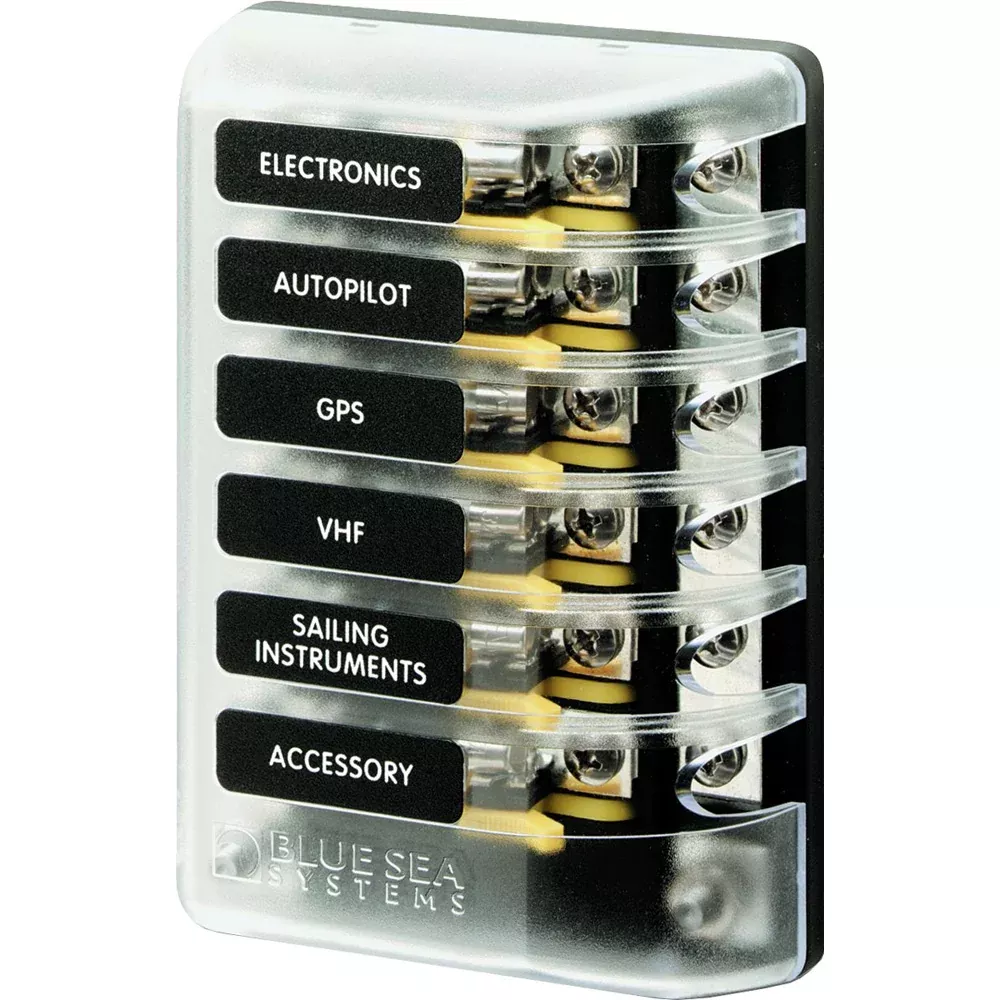 Blue Sea 5015 ST Glass Fuse Block wNegative Bus 5015