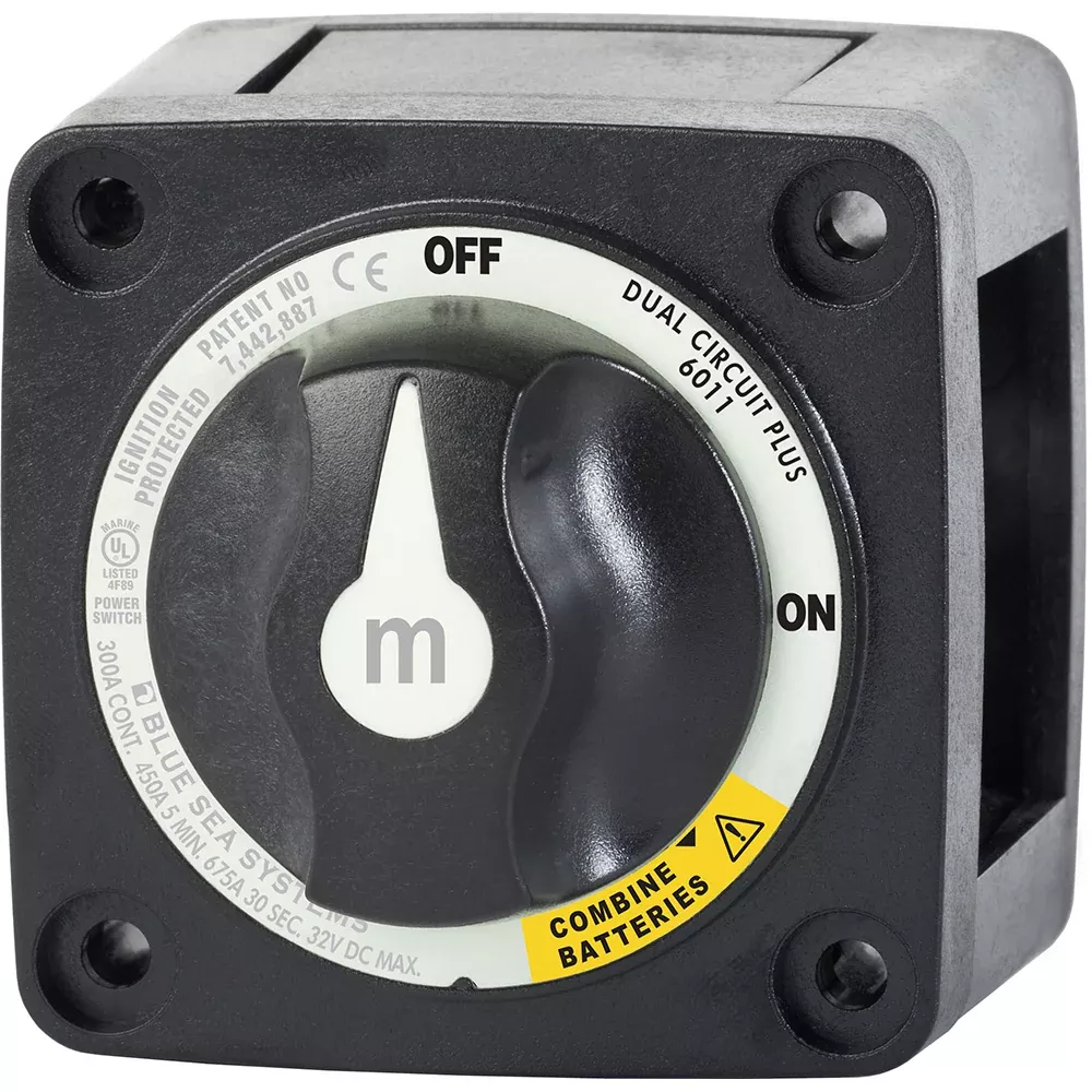 Blue Sea 6011200 m-Series Battery Switch Dual Circuit Plus - Black [60