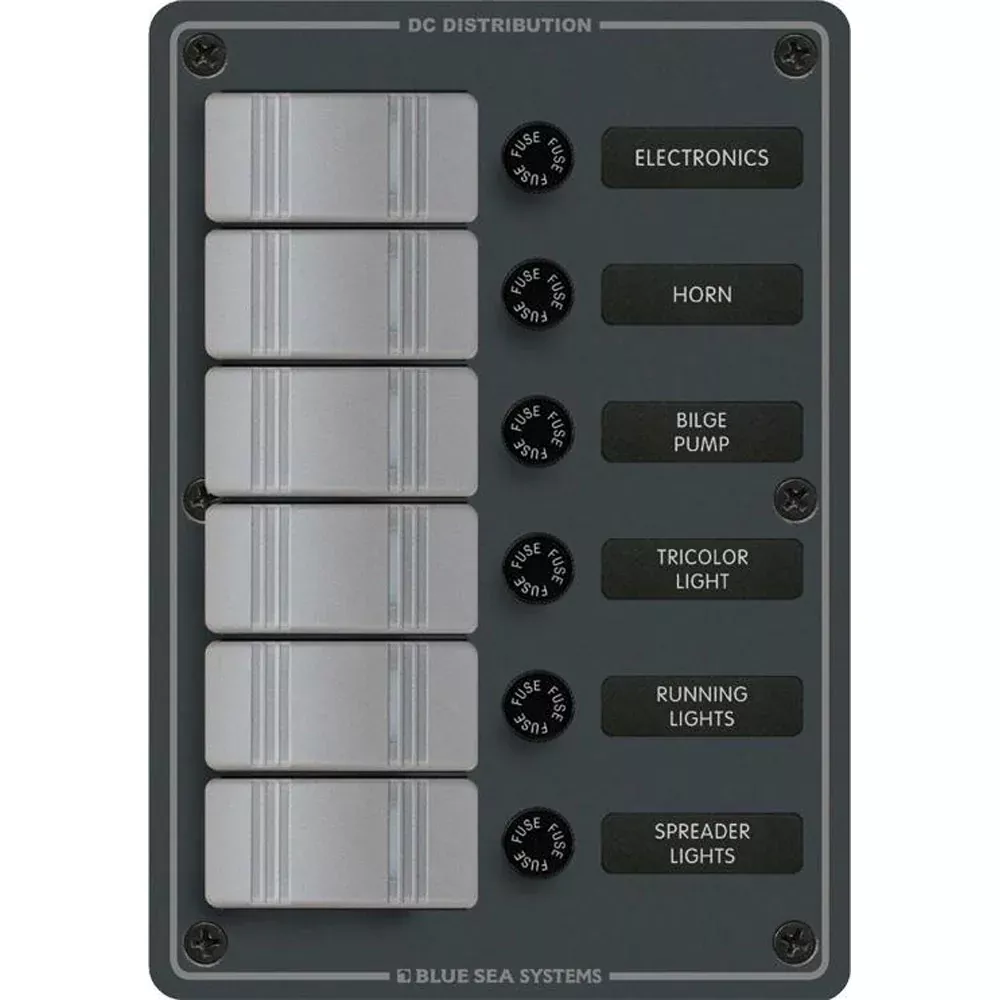 Blue Sea 8053 Slate Grey 6 Position Vertical 8053