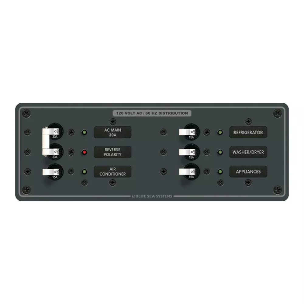 Blue Sea 8099 AC Main 4 Positions Toggle Circuit Breaker Panel White Switches 8099
