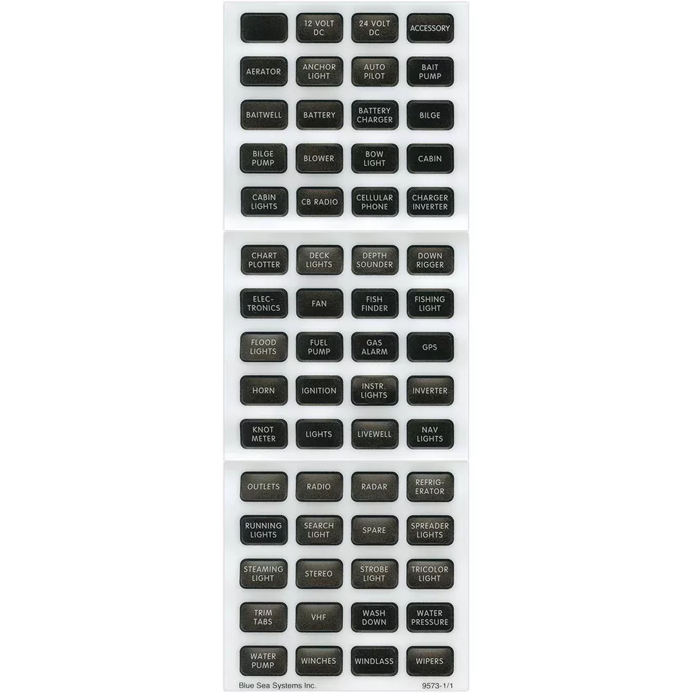 Blue Sea 8214 Black Small Format Label Kit 60 Labels 8214