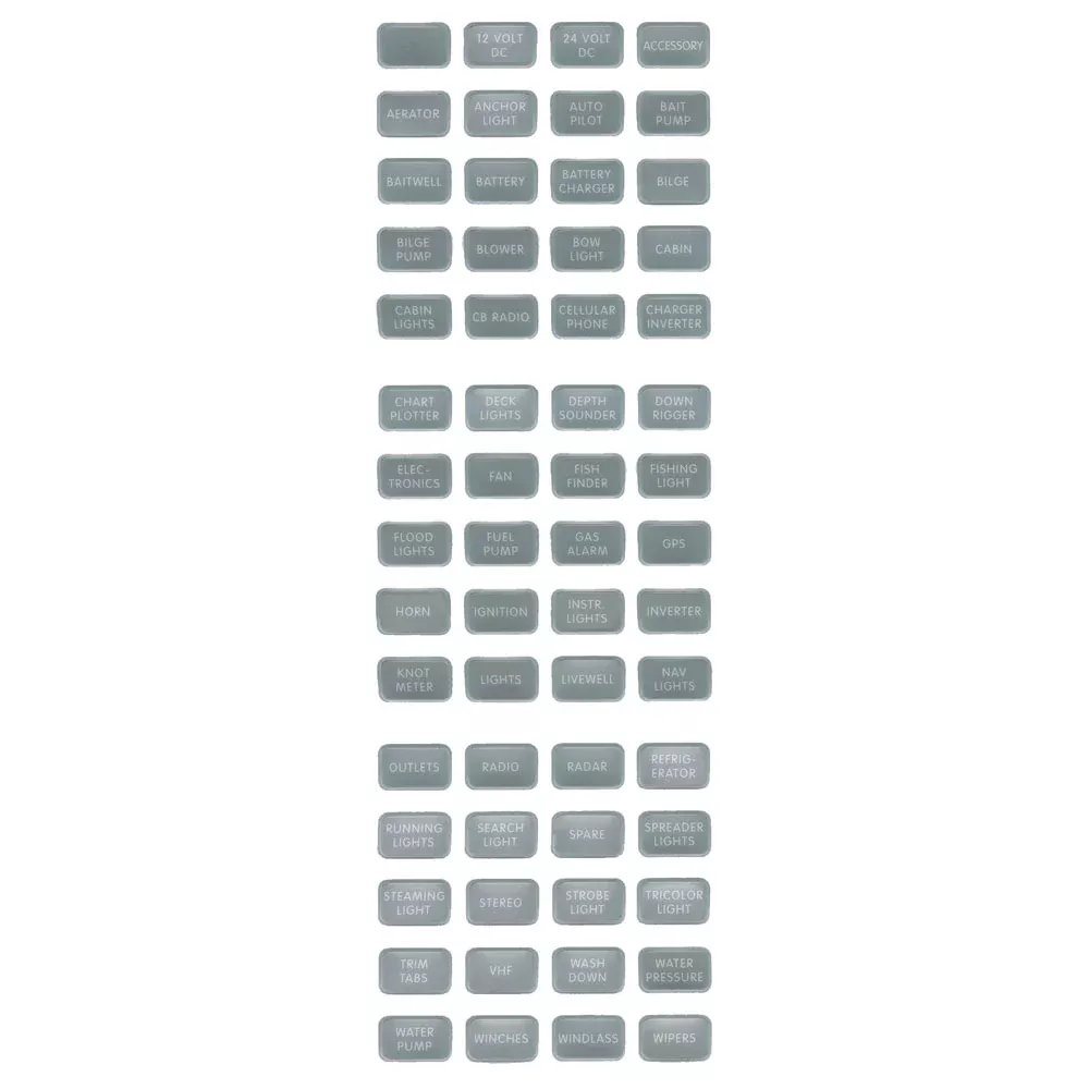 Blue Sea 8217 Grey Small Format Label Kit 60 Labels 8217