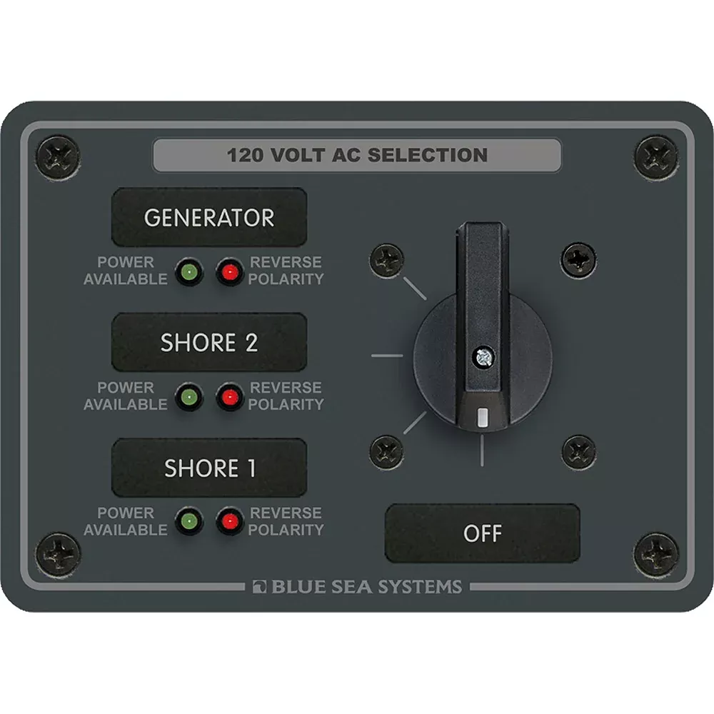 Blue Sea 8366 AC Rotary Switch Panel 30 Ampere 3 Positions OFF 2 Pole 8366