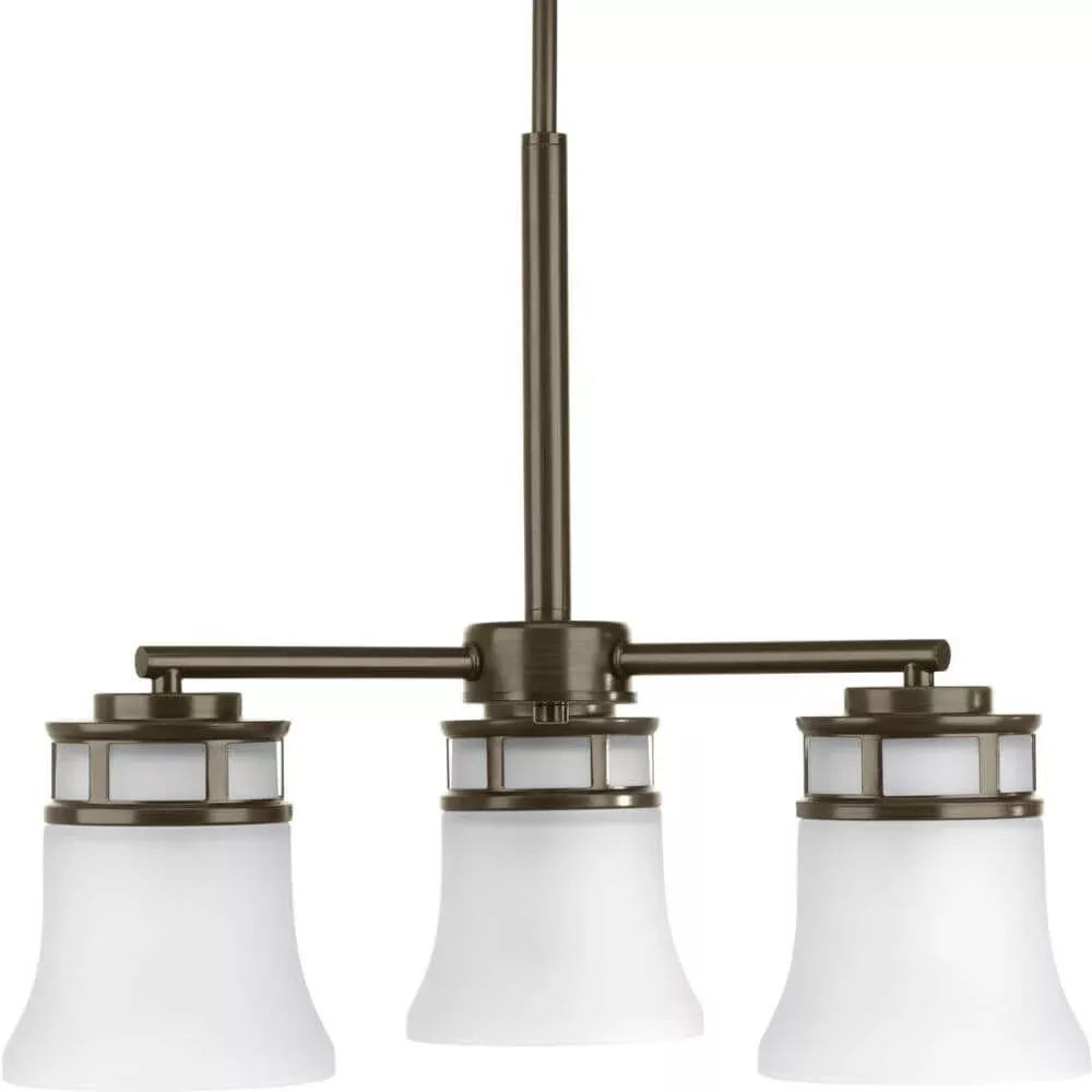 CASCADIA 3 LIGHT 21" CHANDELIER CEILING LIGHT, ANTIQUE BRONZE, 120/60