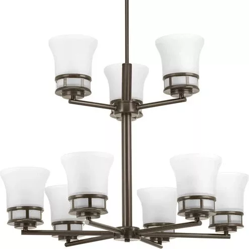 CASCADIA 9 LIGHT 30 INCH ANTIQUE BRONZE CHANDEILER CEILING LIGHT