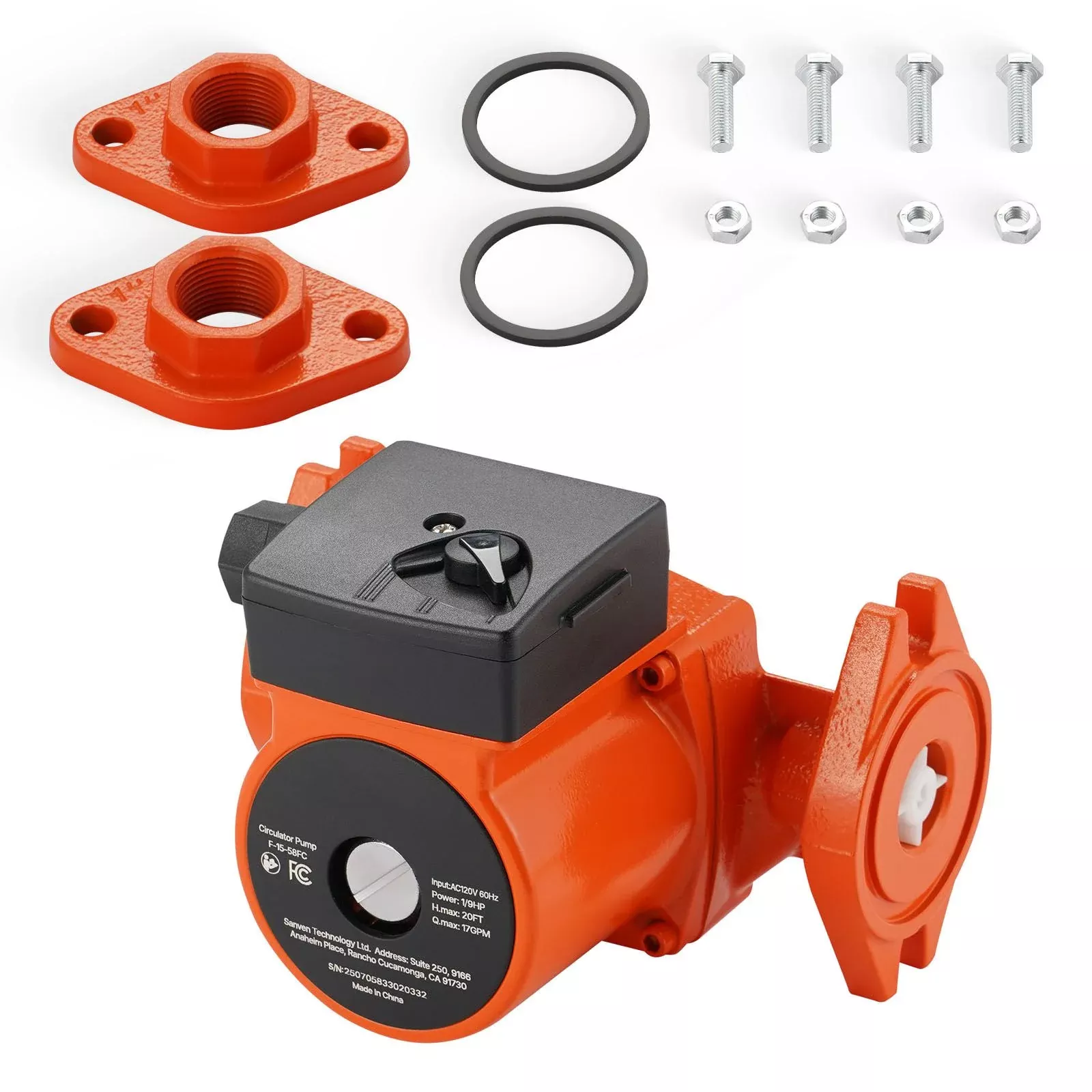 Cast Iron Circulator Pump 17 GPM 20 ft Head