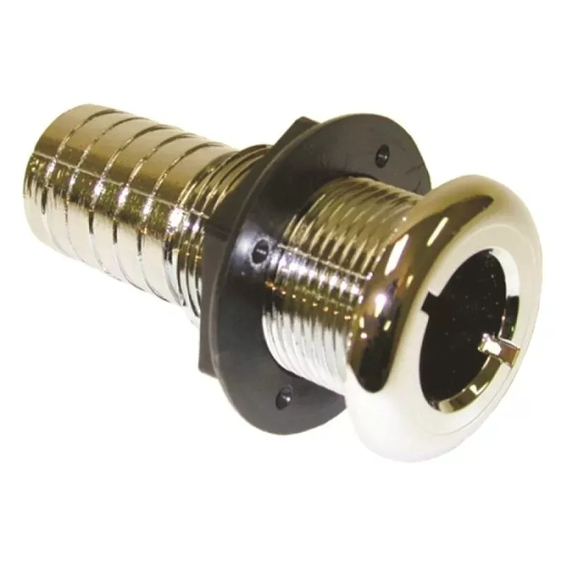 Cook Mfg - Brite Plate Chrome Plated Straight Thru Hull For Hose - TH1